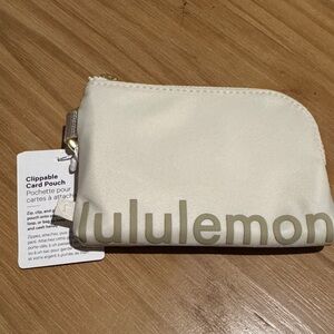 lululemon athletica light ivory, whaki khaki and gold Card Pouch